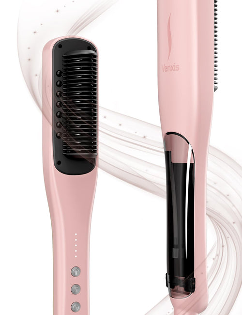 Cepillo Alisador de Cabello Venxis con Peine Alisador a Vapor, 3 Ajustes de Temperatura y Calentamiento Rápido de 20s, Voltaje 120 & Apagado Automático de 30 Minutos, Diseño de Vapor para Tratamiento del Cabello y Cabello sin Frizz