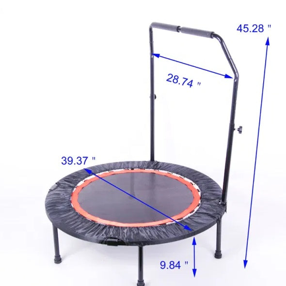 40 Inch Mini Exercise Trampoline For Adults Or Kids Indoor Fitness Rebounder Trampoline With Safety Pad Max. Load 300LBS
