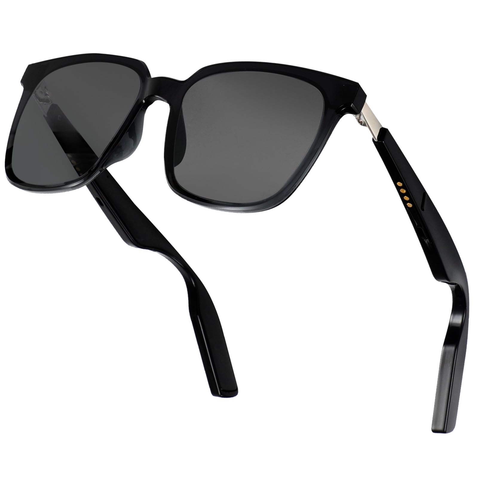 More than Lens Smart Audio Sunglasses for Men Women Bluetooth 5.4 Glasses with Speakers and Mics Open Ear Hands-Free Calling Voice Assistant Anti-UV Timeless Black