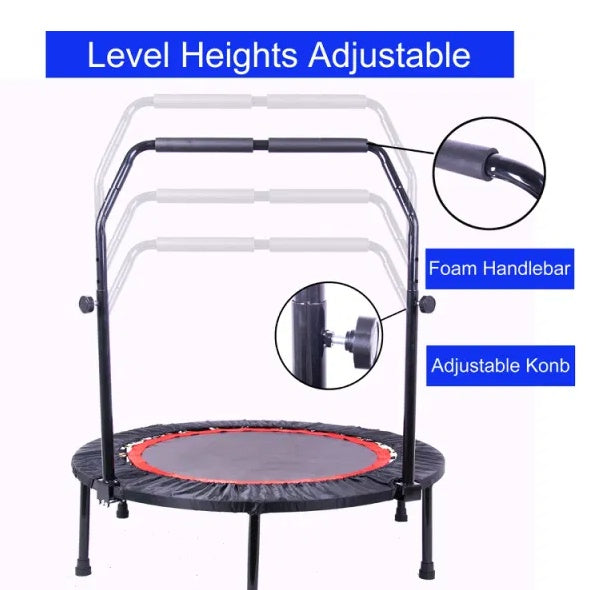 40 Inch Mini Exercise Trampoline For Adults Or Kids Indoor Fitness Rebounder Trampoline With Safety Pad Max. Load 300LBS